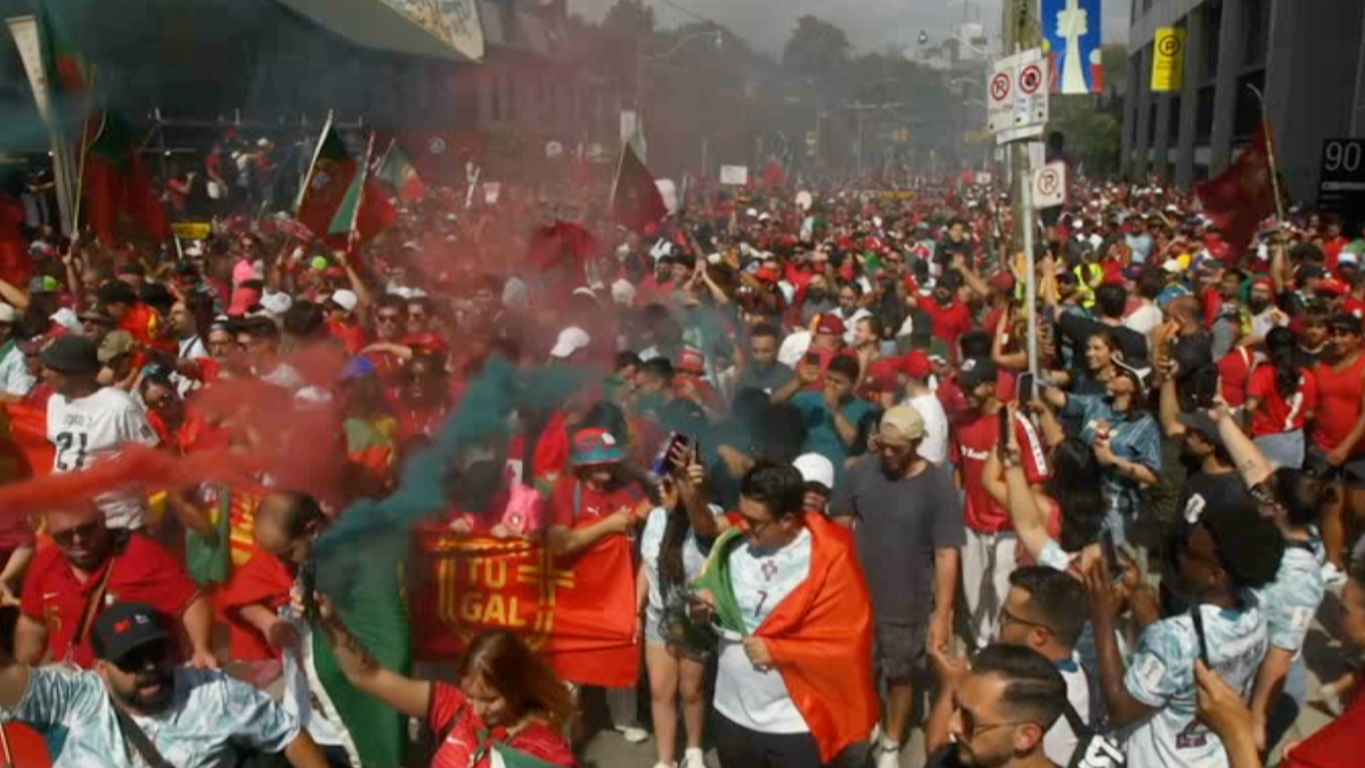 Portugal fans gather ahead of Ronaldo-Modric clash