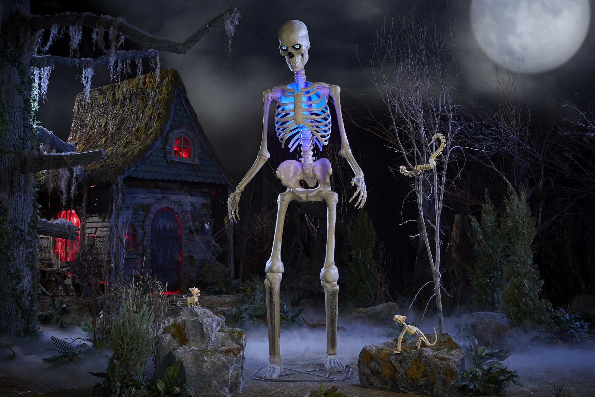 Home Depot’s viral 12-foot skeleton now talks
