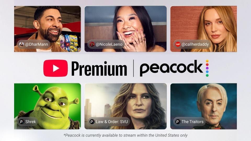 YouTube Premium will include Peacock starting next year