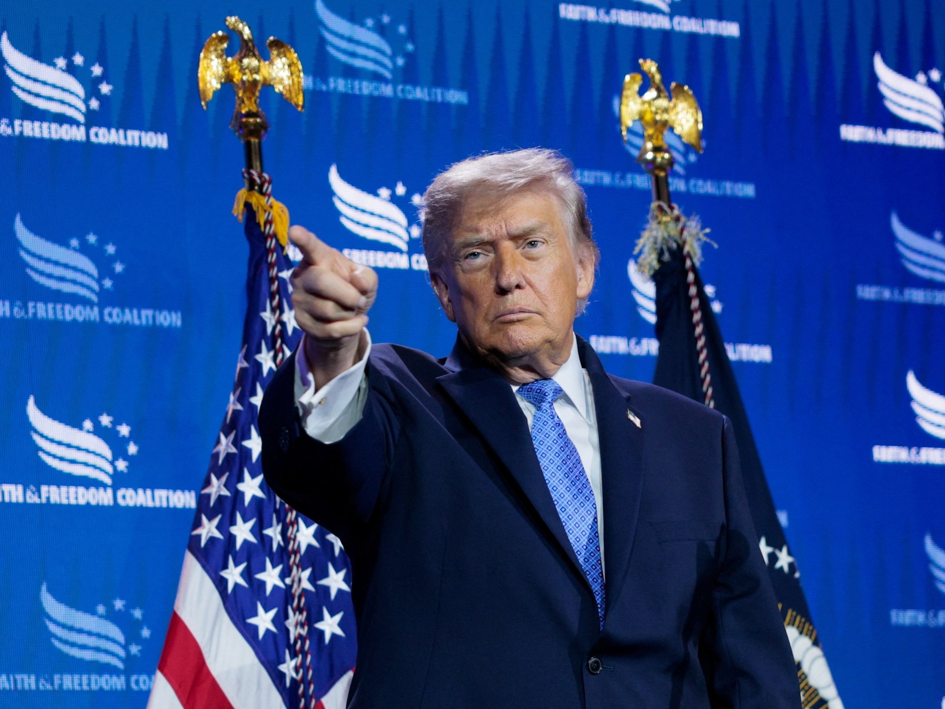 After progressive US primary wins, Trump takes aim at ‘godless communists’