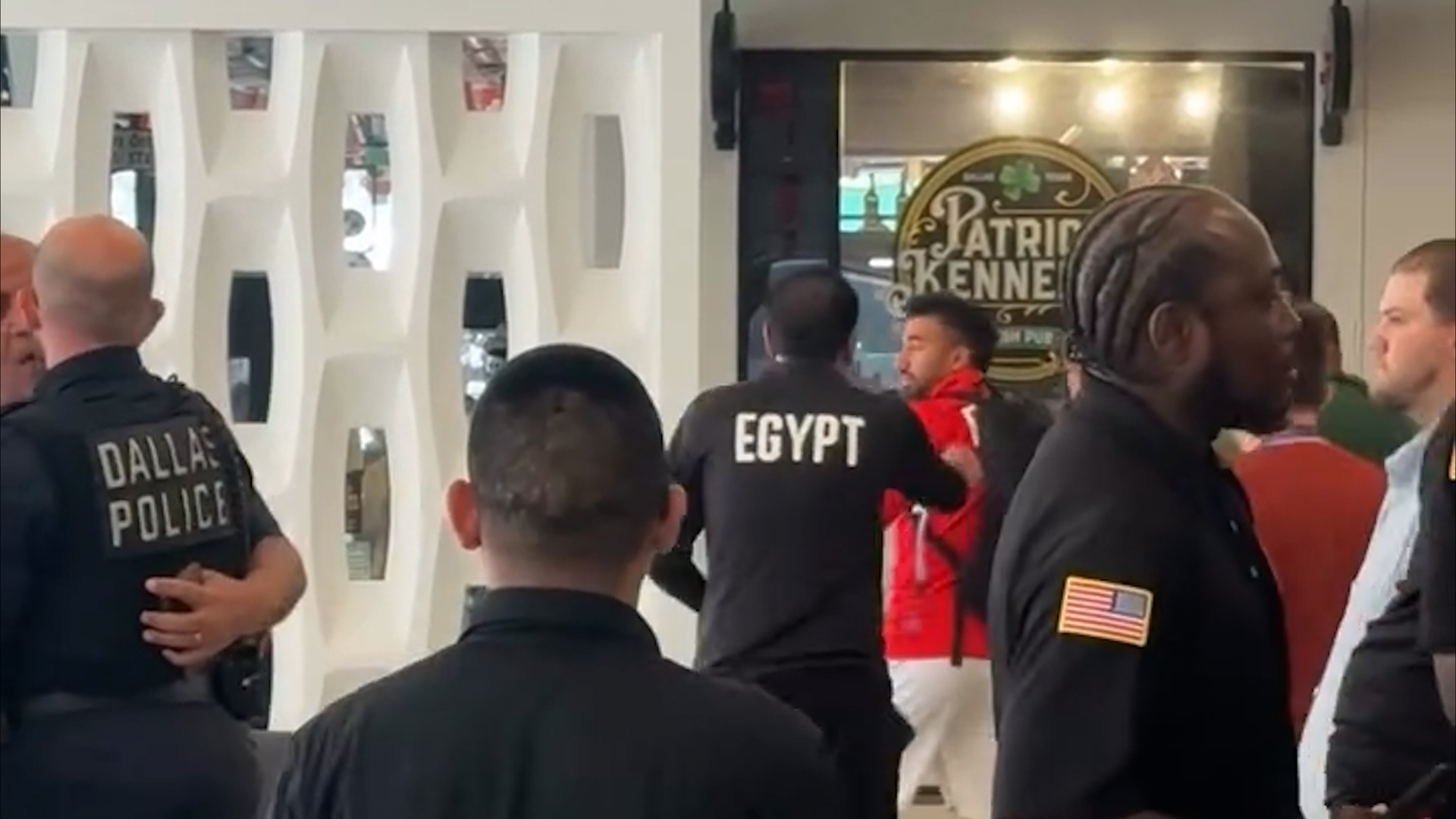 US Police staff spark altercation with Egyptian players posing with fans