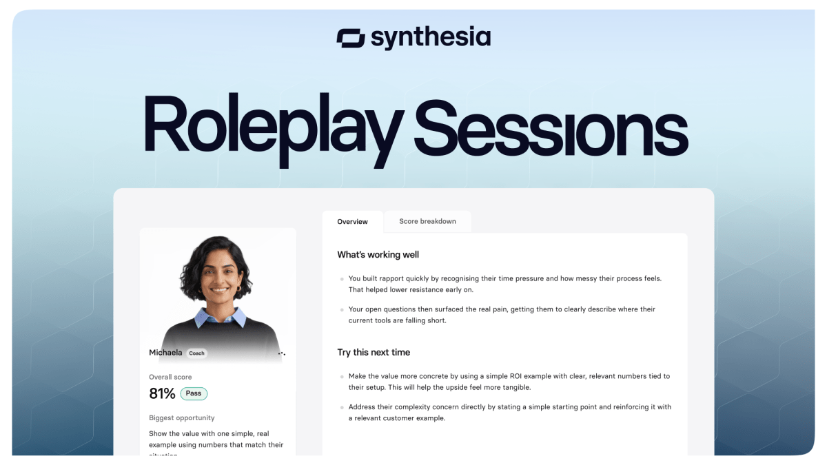 Synthesia’s AI training platform is moving beyond videos into live coaching