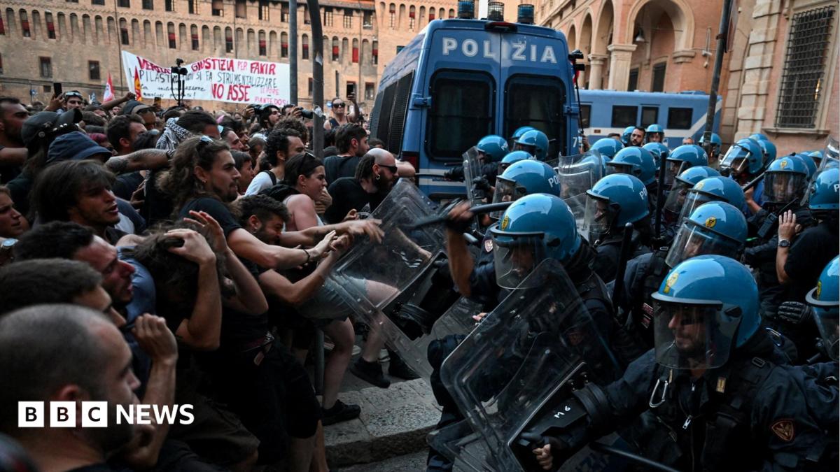 Dozens hurt in Bologna protests after man dies while being restrained by police