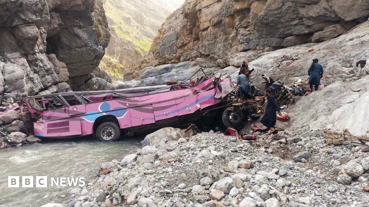 At least 32 dead after overcrowded bus plunges into ravine in Pakistan