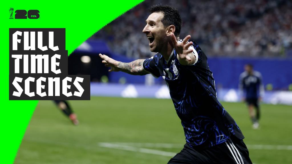 Argentina celebrate progressing to World Cup final