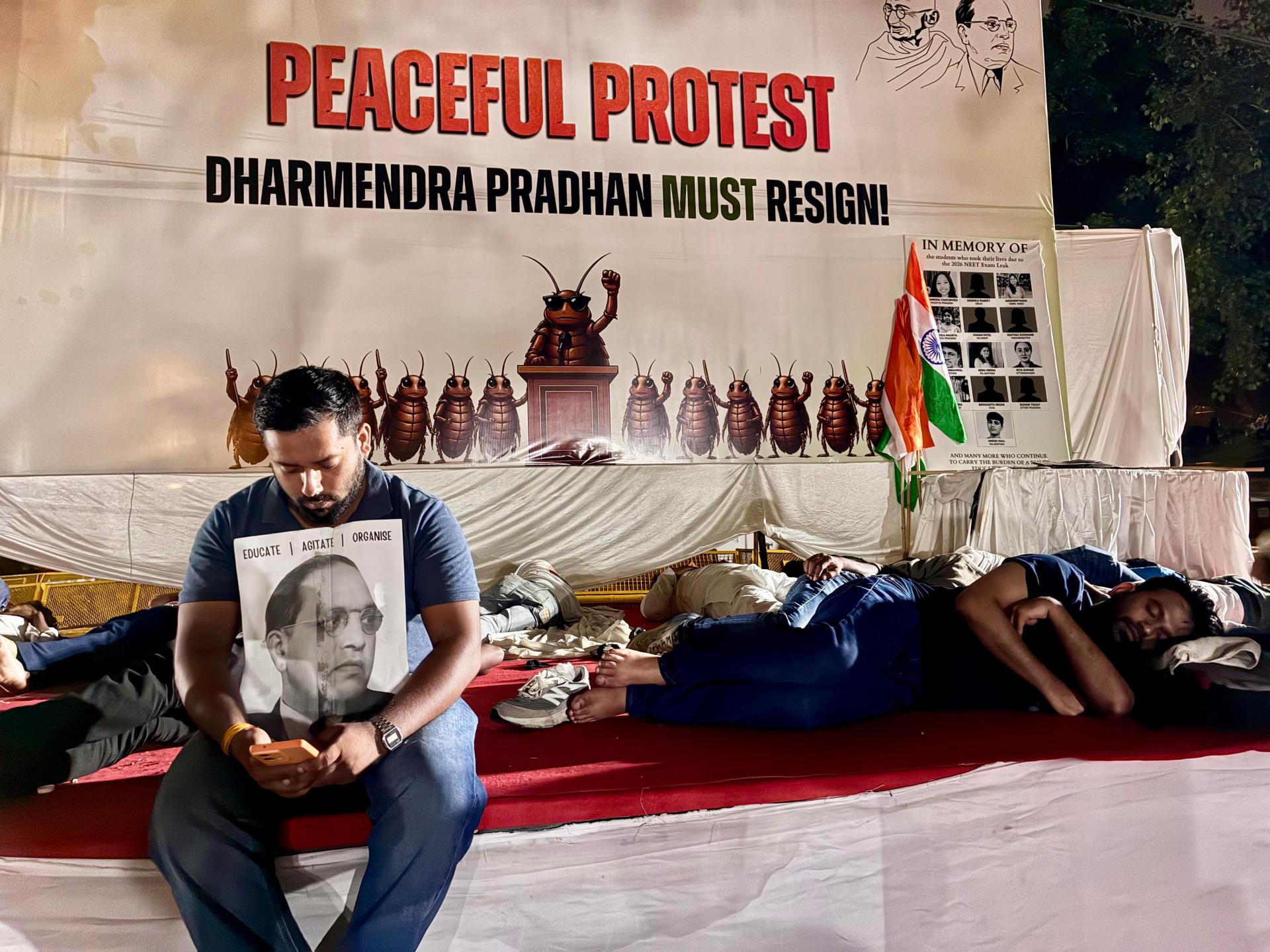 India’s ‘Cockroach’ movement camps out until education minister resigns