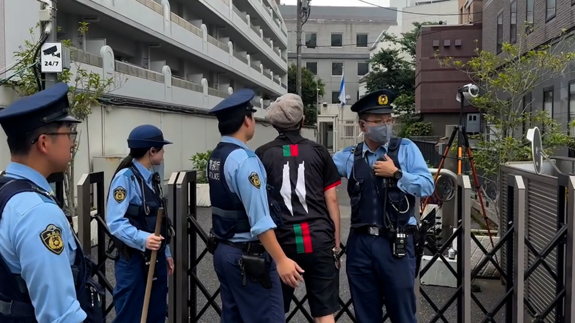 ‘Stop genocide’: Activist stopped by police at Tokyo’s Israeli Embassy