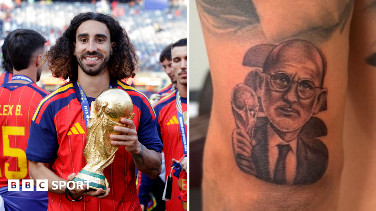 Cucurella gets tattoo of Spain coach De la Fuente