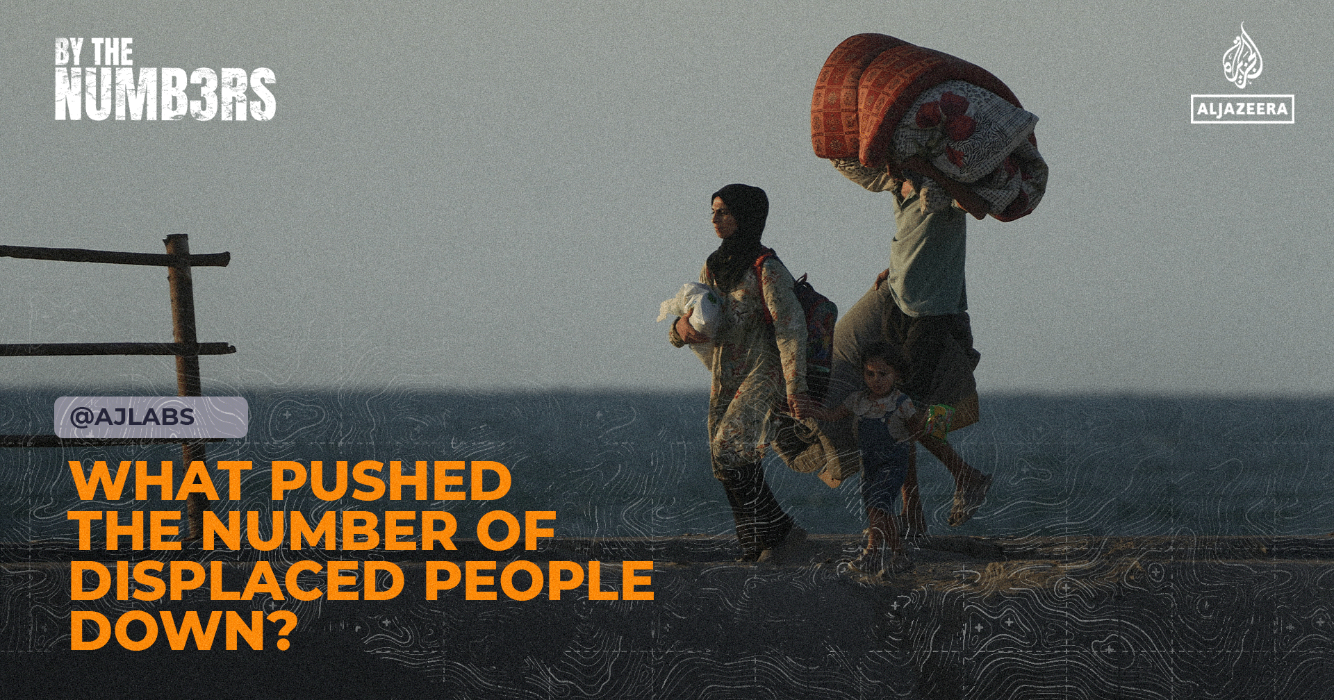 What pushed the number of displaced people down?