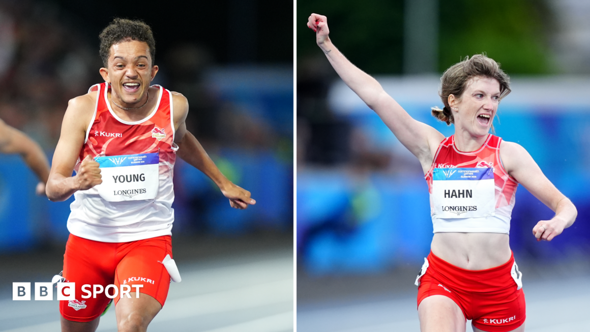Young and Hahn win England's first athletics golds