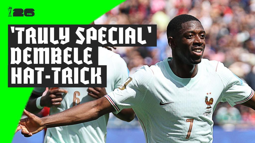 Dembele's 'magic' first-half hat-trick