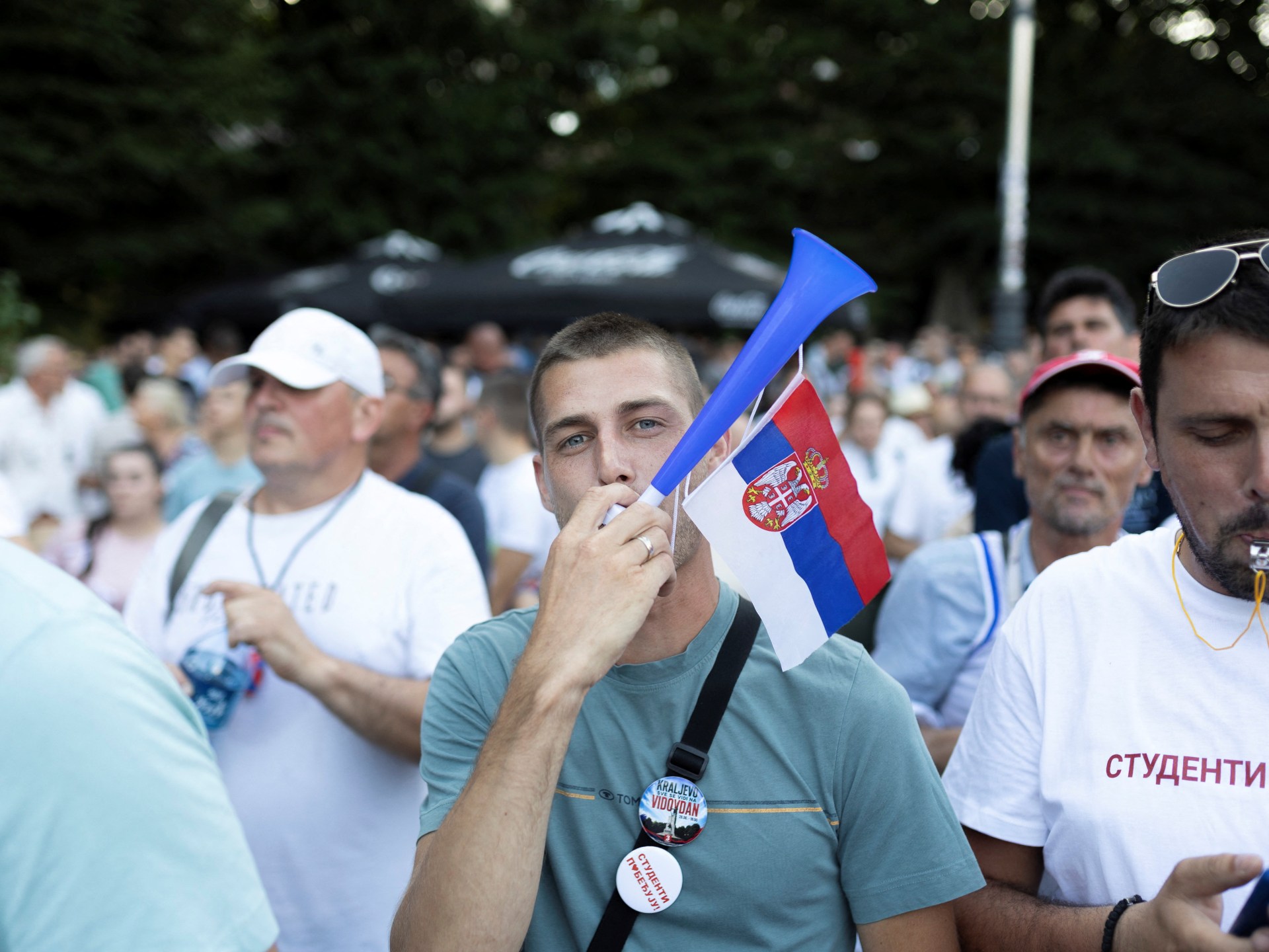 Protesters in Serbia doubt Vucic resignation will bring change