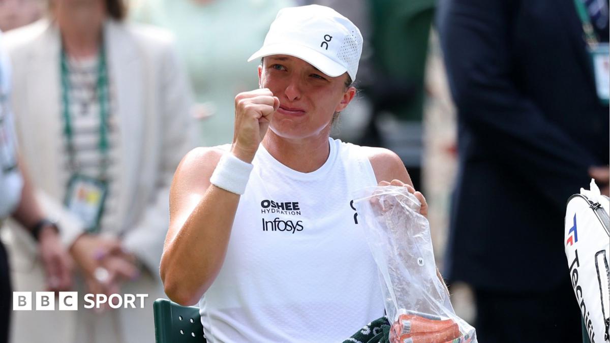 'A tough couple of weeks' - tearful Swiatek overcomes first-round scare