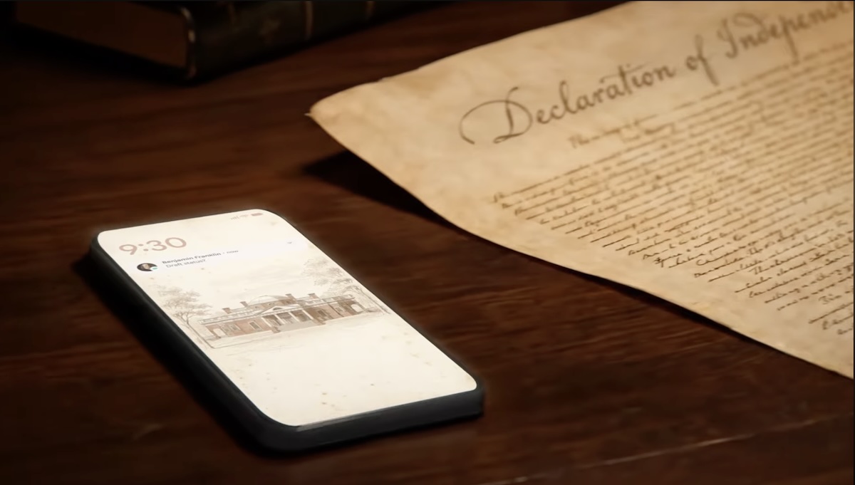 New Google commercial imagines a Declaration of Independence written with help from AI