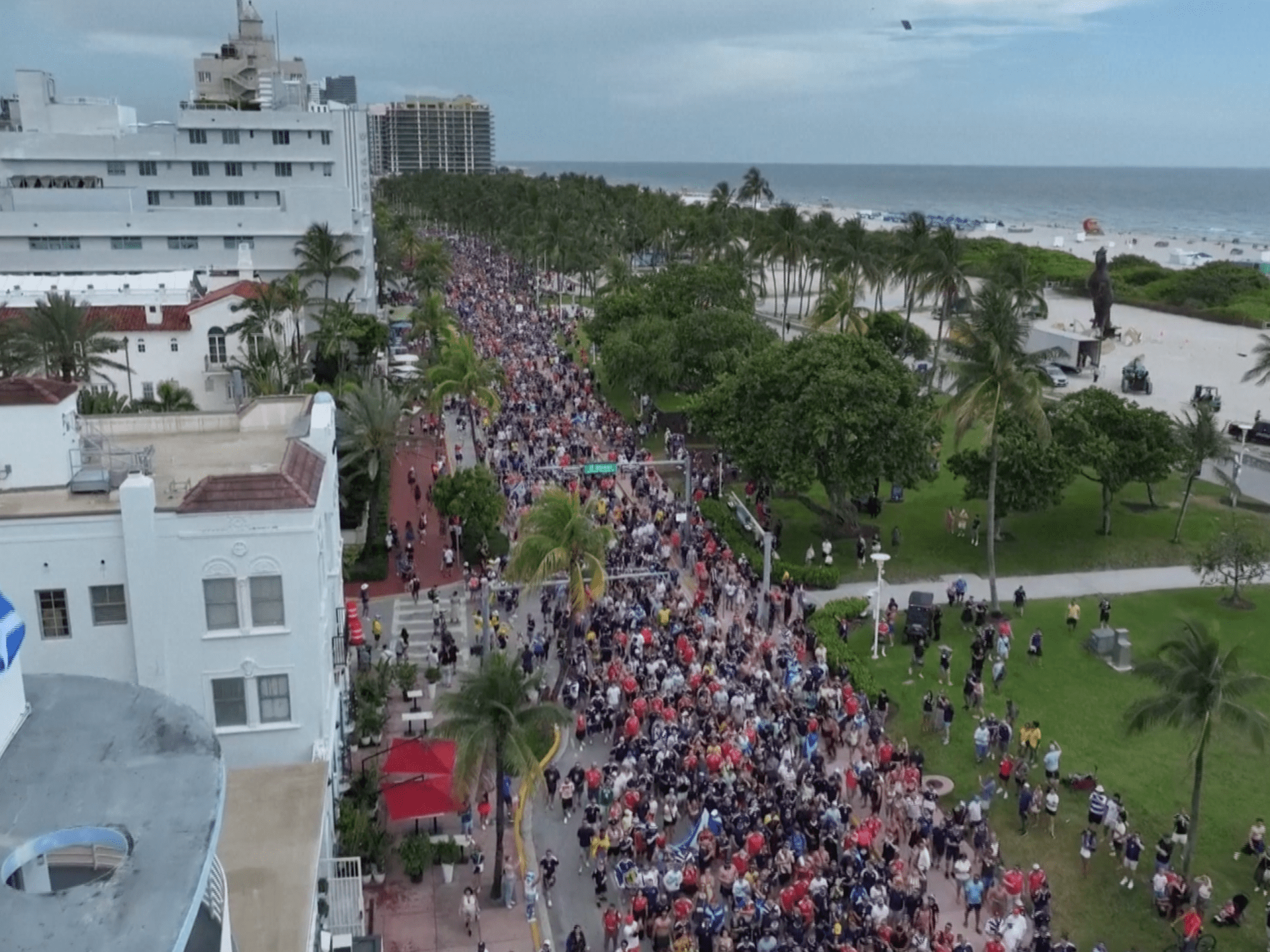 Kilts and bagpipes flood Miami streets as Scotland prepare to face Brazil