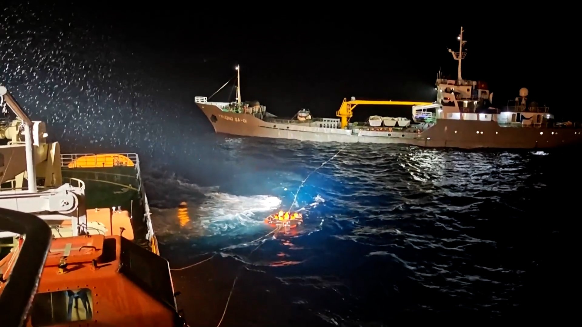 46 people rescued from sunken ship in South China Sea