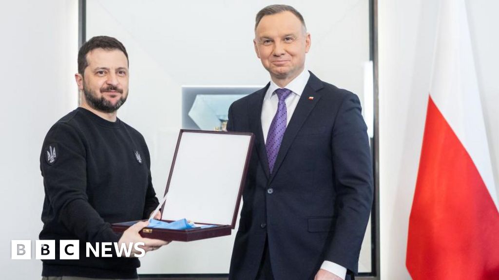 Zelensky stripped of highest Polish honour over WW2 name of army unit