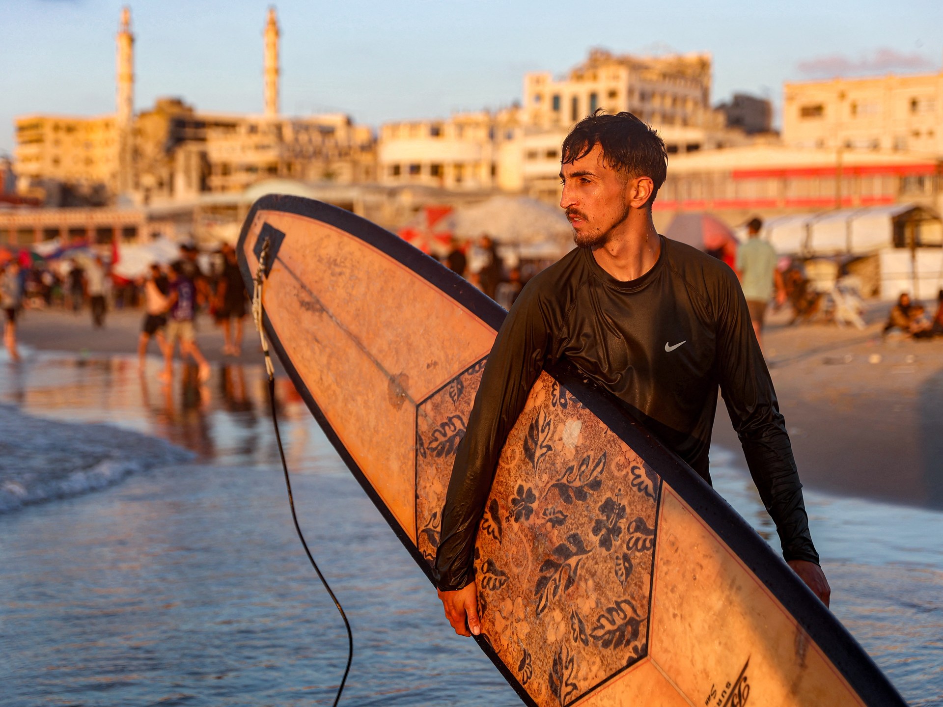 Gaza’s surfers seek solace from war in the Mediterranean Sea