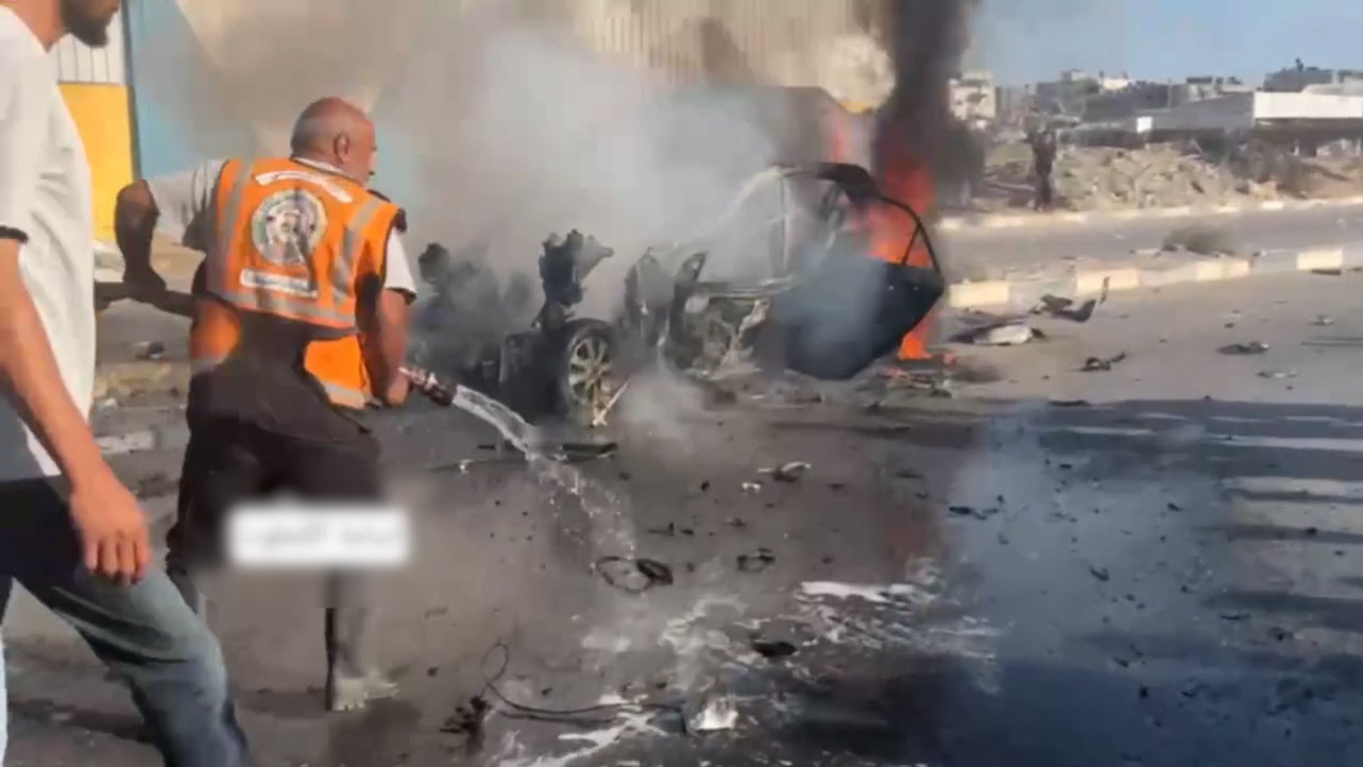 Man in Gaza survives double tap Israeli strike on vehicle
