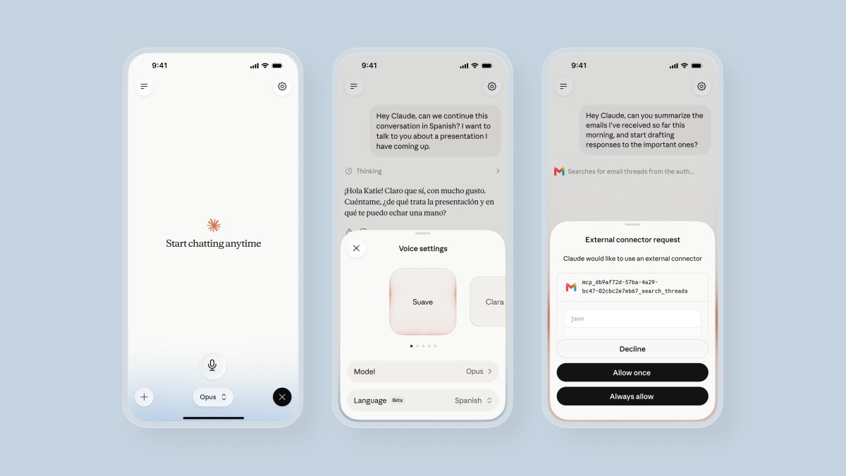 Anthropic updates Claude voice mode with more capable models