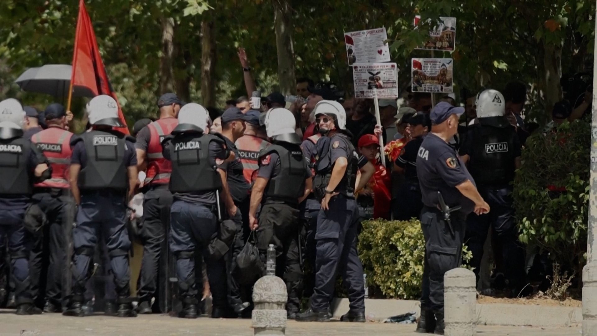 Albanian protesters pelt lawmakers’ cars over resort projects