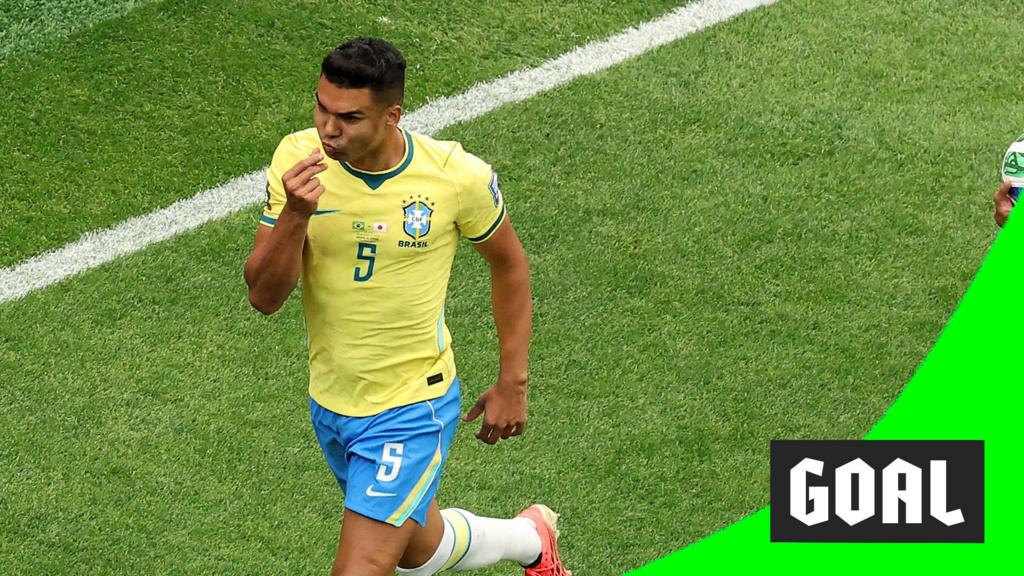 Casemiro equalises for Brazil with powerful header
