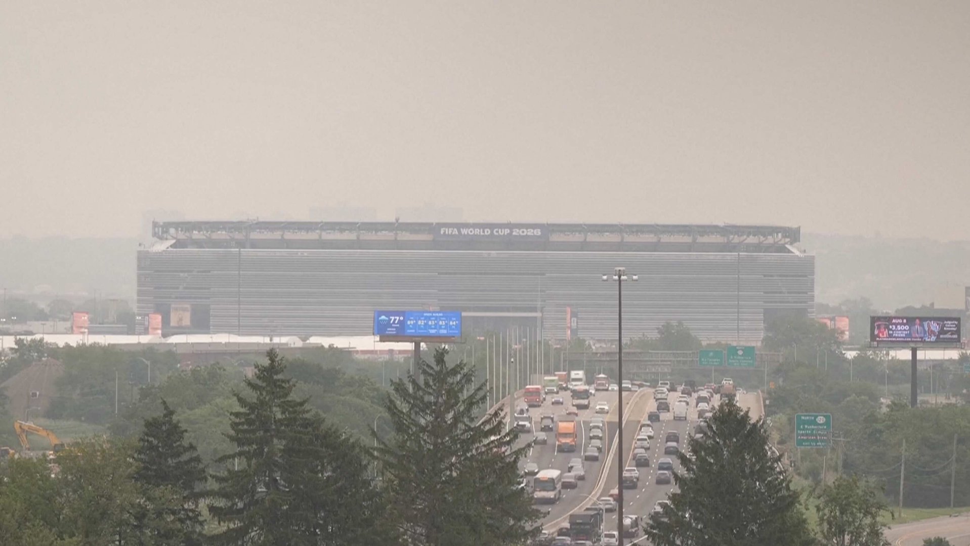 Wildfire smoke blankets World Cup final stadium before kickoff