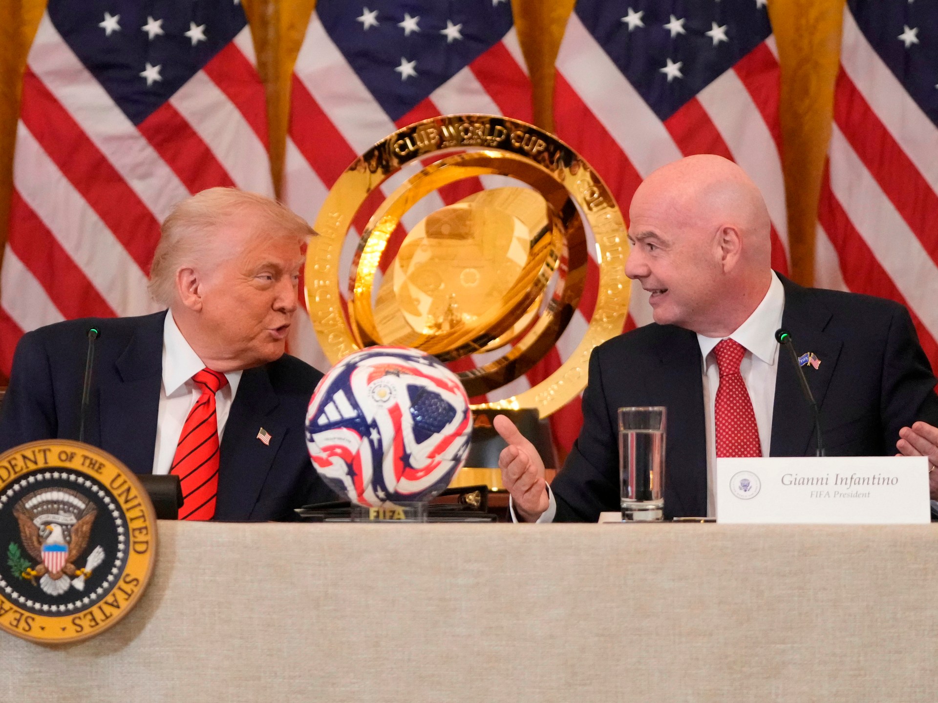 Rights group plans complaint to IOC against Infantino over Trump support