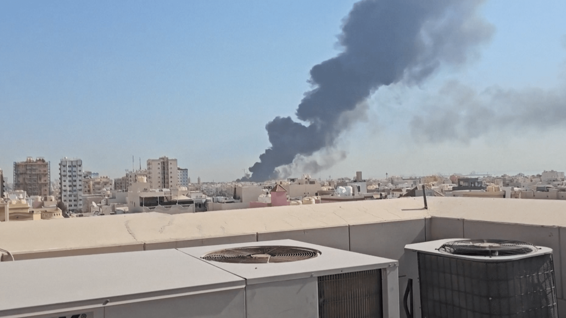 Plumes of smoke rise over Kuwait after repeated Iranian attacks