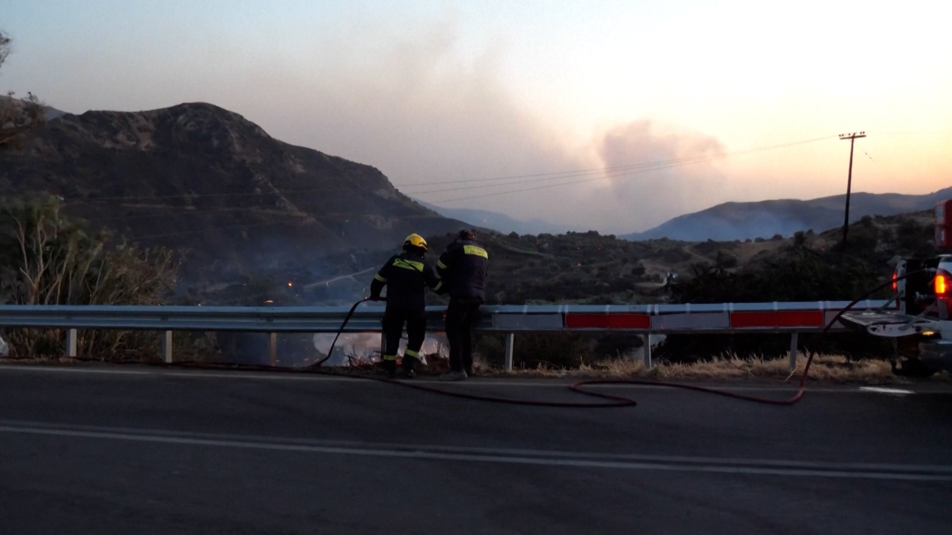Dramatic sea rescue as firefighters die on the Greek island of Crete