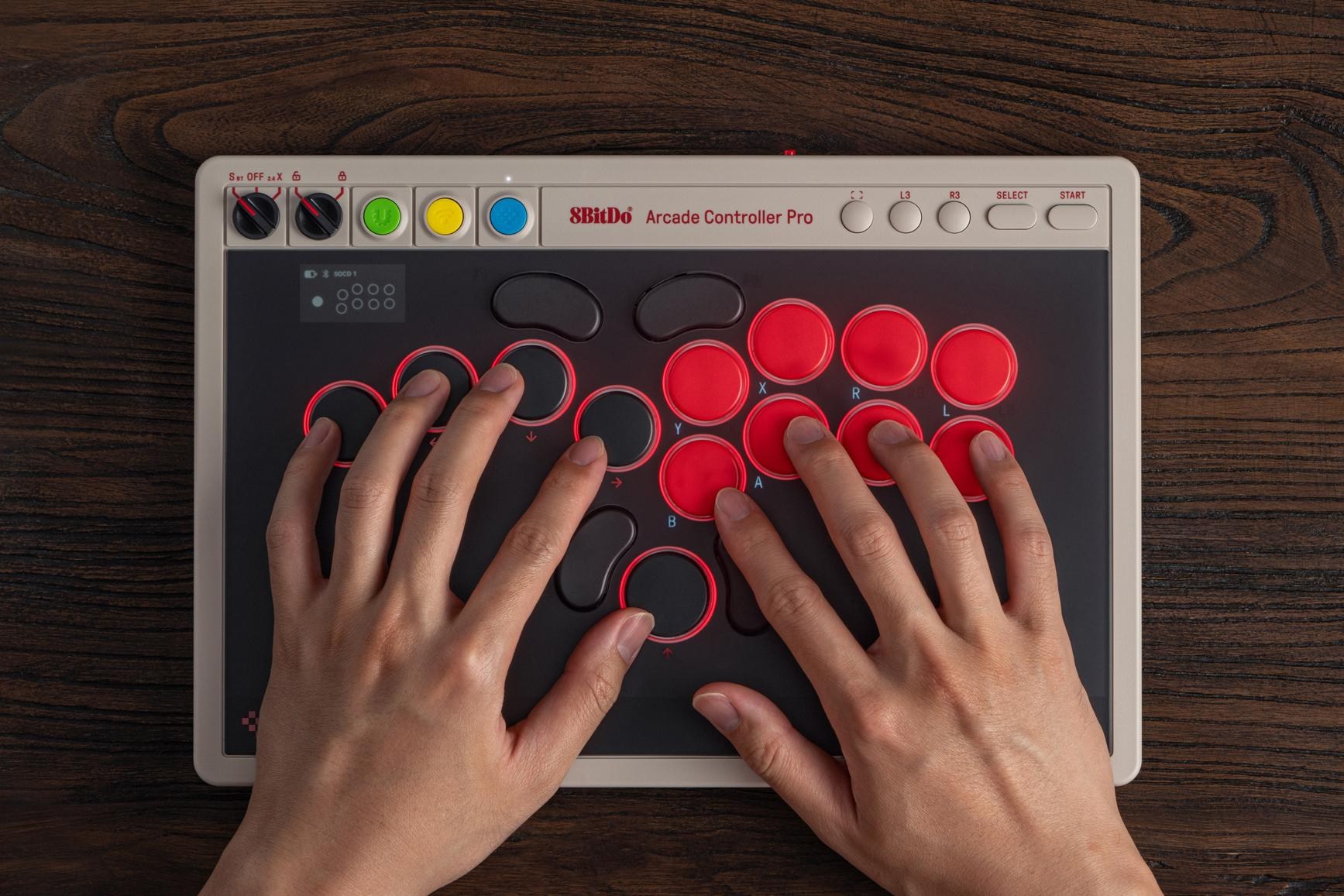 8BitDo’s all-button controller gets a screen upgrade for customizations without an app