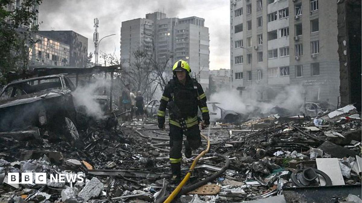 Nine killed in Russian strikes on Kyiv on eve of Nato summit in Turkey