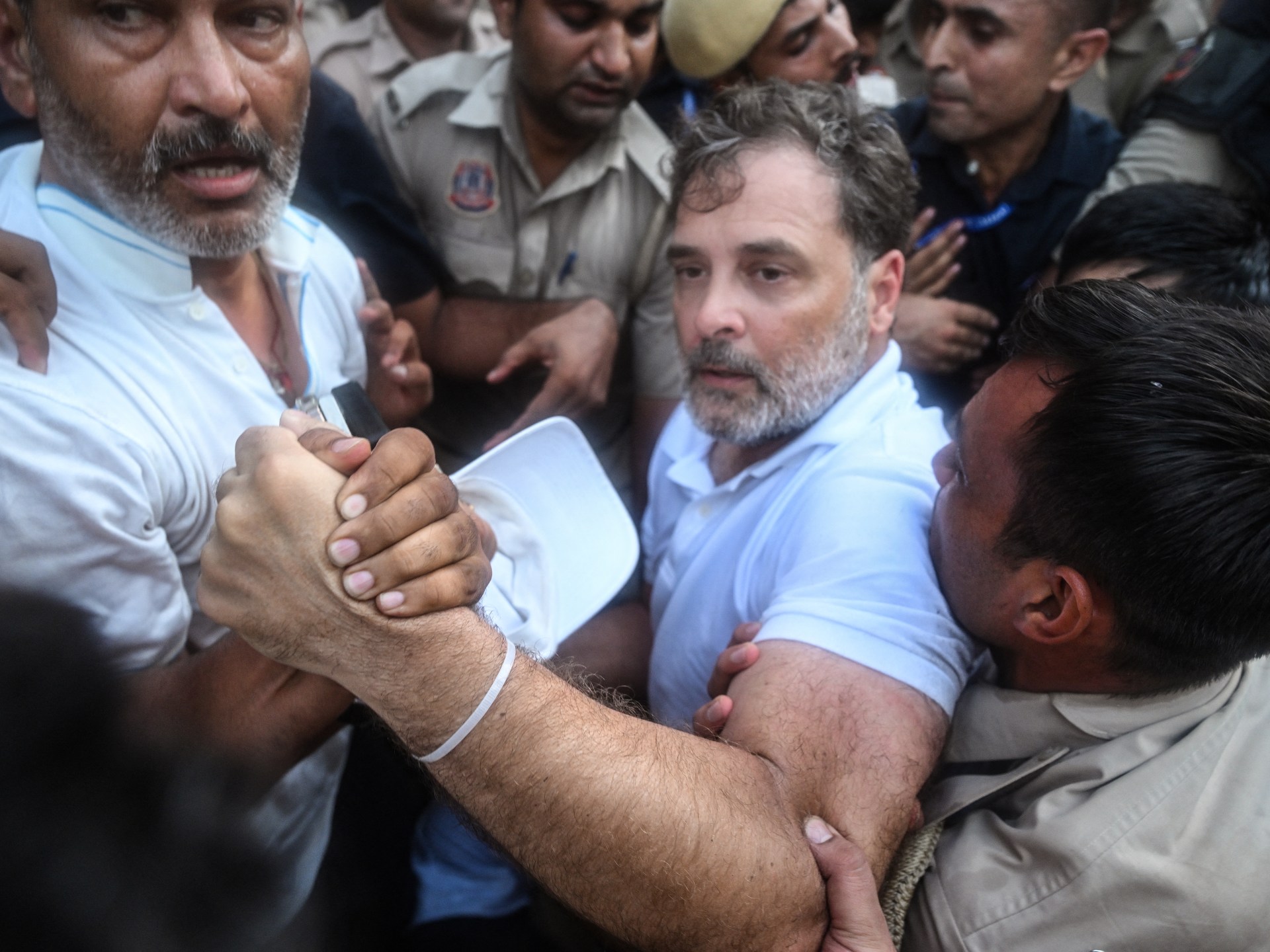 Police detain Indian opposition leader Gandhi as protests continue to grow